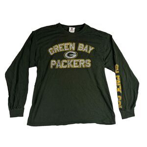 NFL Green Bay Packers Long Sleeve Tee Green Men’s Sz XL GO PACK GO